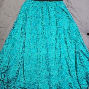 LuLaRoe Turquoise Lace Maxi Skirt